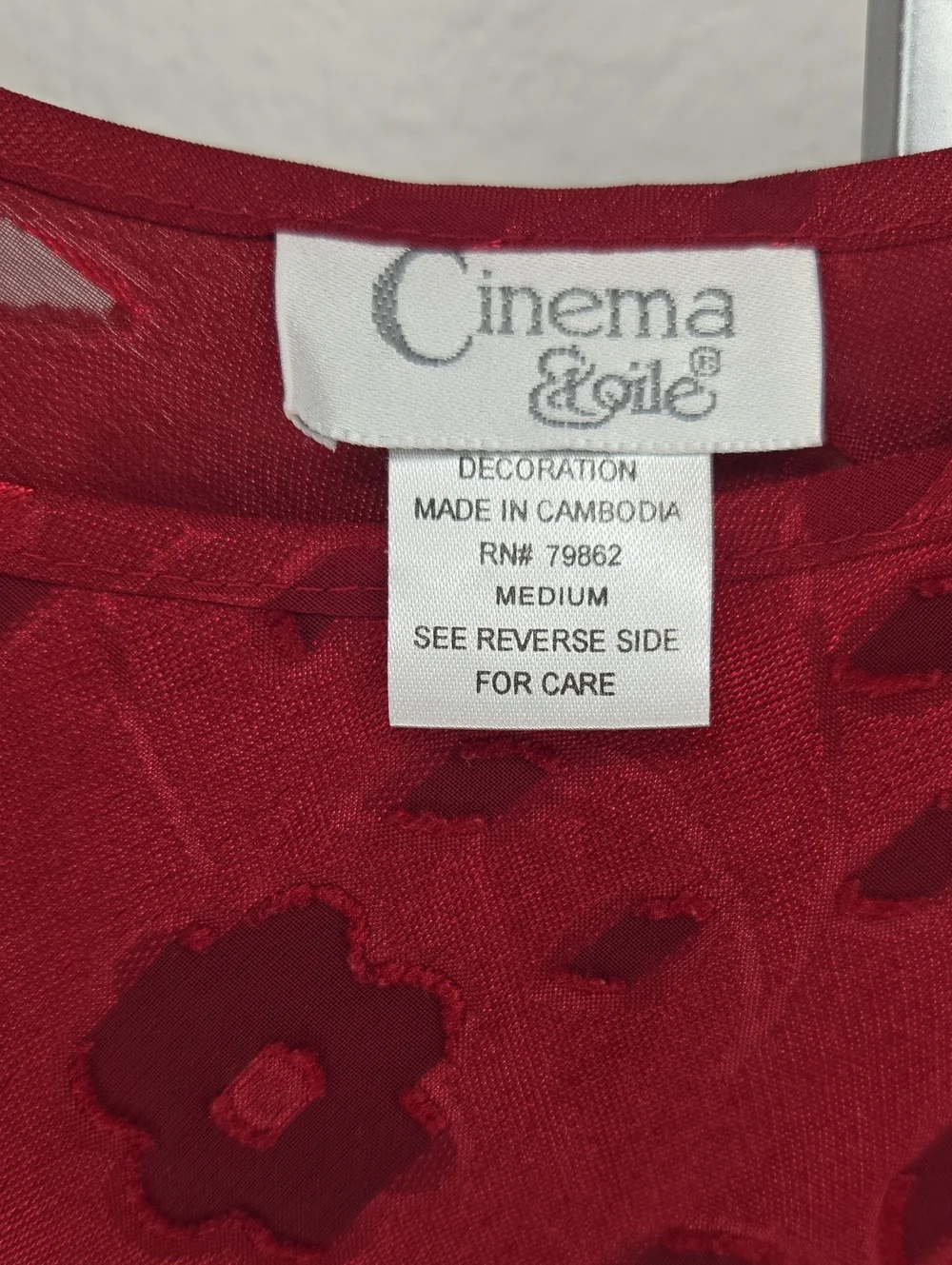 Cinema Etoile Vintage Chemise And Shorts Lingerie Set Maroon Medium
